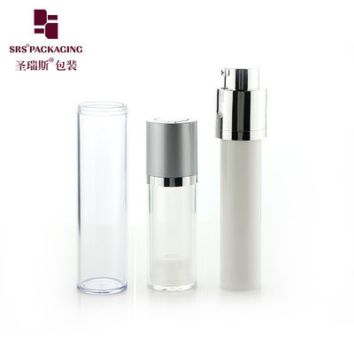 丸い形 15ml 30ml 50ml アクリル空っぽ空気のないローションポンプボトル
