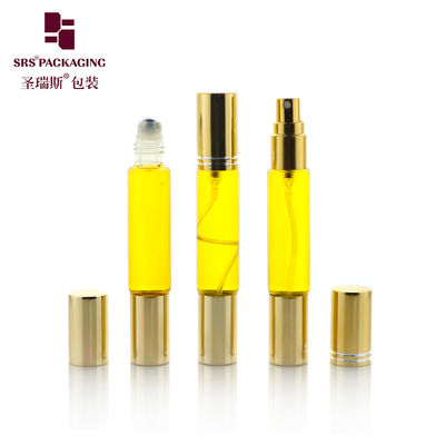 10ml ゴールド カップ 空き ダブル ヘッド デザイン ローラー と スプレー ボトル 香水