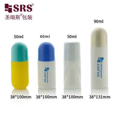 50ml 60ml 90ml 大型 PP PCR カスタム カラー リサイクル エコフレンドリー ロールオン デオドラント ボトル