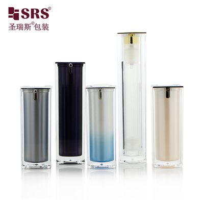 15ml 30ml 50ml 高級 カスタム カラー アクリル 空っぽ 空気のないポンプ ボトル 方形