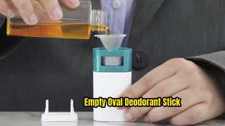 D043 詳細: 20g 空の楕円形 PP プラスチックかゆみ止めバーム消臭容器スティック